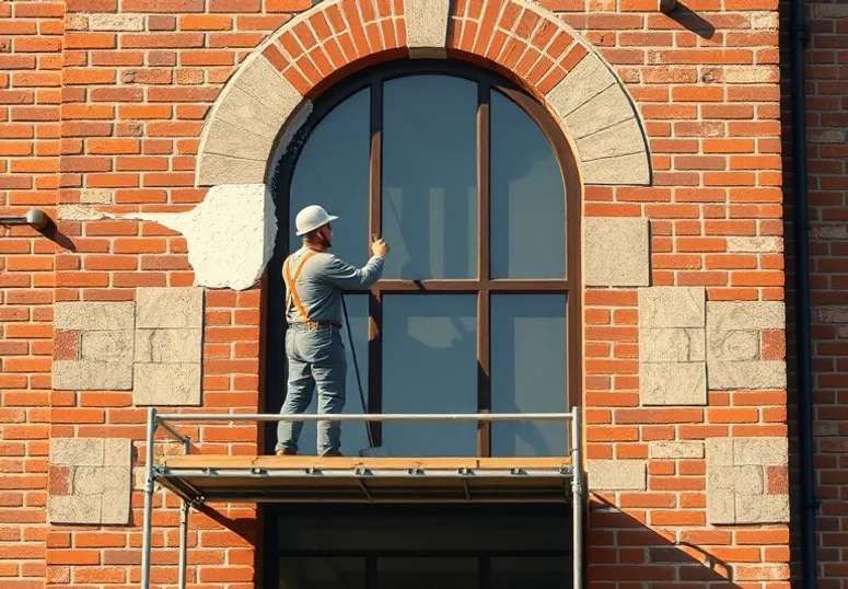 Ravalement de façade en pierre, nettoyage et application d'enduit