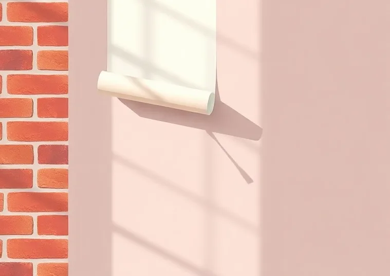 Pose de papier peint, rouleau et brosse à maroufler